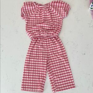 Kids pink Checkered summer set